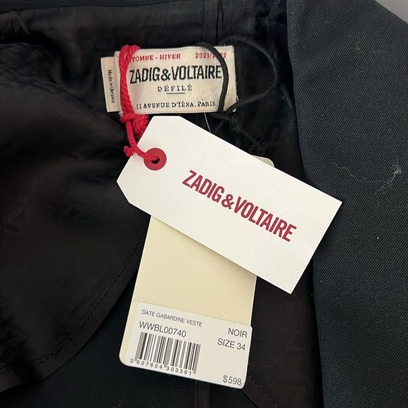 NWT Zadig & Voltaire Shawl Collar Jacket, black - Picture 3 of 13